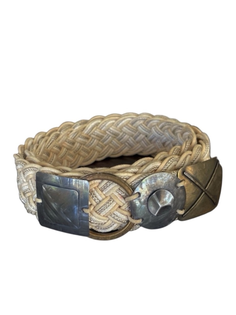 Marjorie Baer MBSF Mixed Metals Buckle Woven Belt